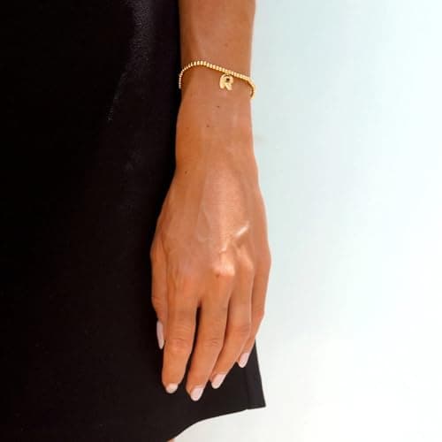 Conran Kremix Gold Initial Bracelet for Women Balloon Charm Gift