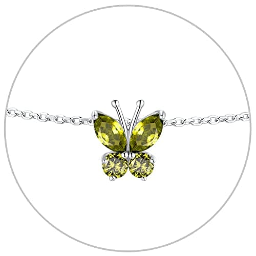 SILVERCUTE 925 Sterling Silver Butterfly Anklet for Women Waterproof Summer Beach Jewelry 22-27cm