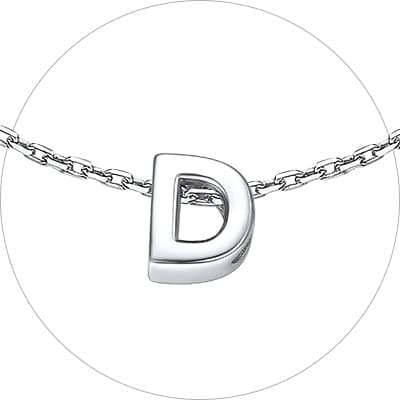 Chic Silver Initial Bracelet 925 Sterling Personalized Jewelry Gifts