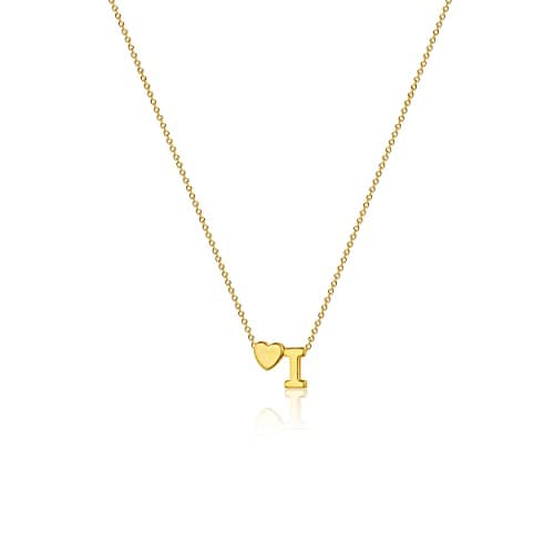 VIROMY Gold Initial Heart Necklace for Women Dainty 14K Gold Plated Pendant Jewelry