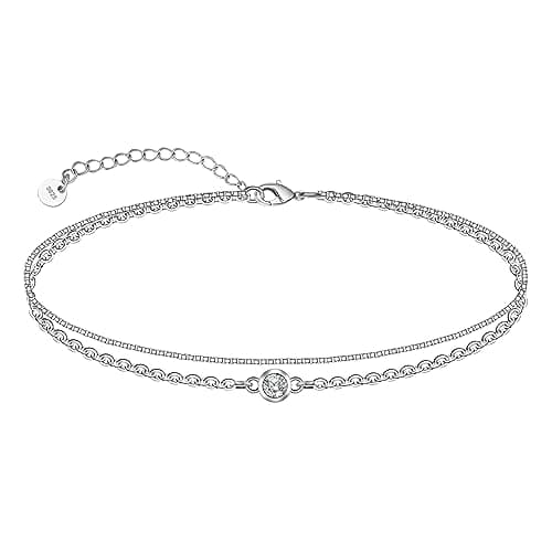 Chic 925 Sterling Silver Multilayered Anklet for Women Satellite, Star Jewelry