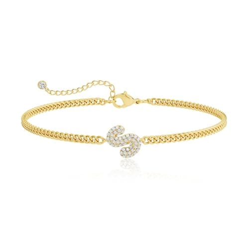 Glowing Gold Moodear Bracelets for Women - Adjustable 14K Gold Plated CZ Bubbles Cubano