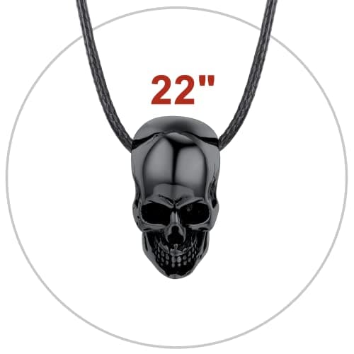 Stainless Steel U7 Skull Pendant Necklace - Gothic Punk Jewelry with 22-24 Inch Chain