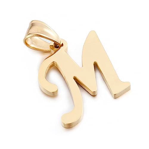 Kalapure Initial Charms Gold Pendant 14k Gold Letter Charms for Men & Women