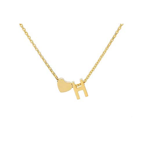Tiny Gold Heart Initial Necklace - Personalized Mom's Gift for Women
