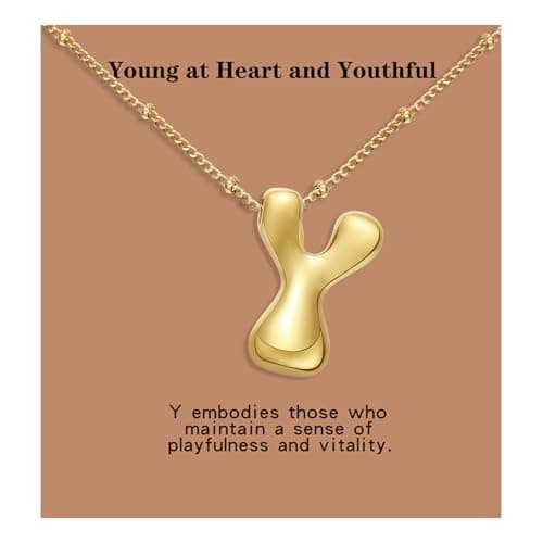 VOJO Gold Plated Balloon Letter Pendant Necklace for Women