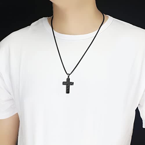 ZRAY American Flag Cross Necklace for Men Stainless Steel Chain Patriotic Jewelry