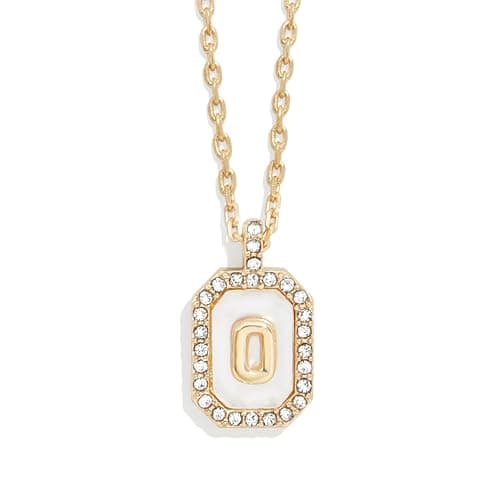 BaubleBar Gold & Mother of Pearl Initial Necklaces