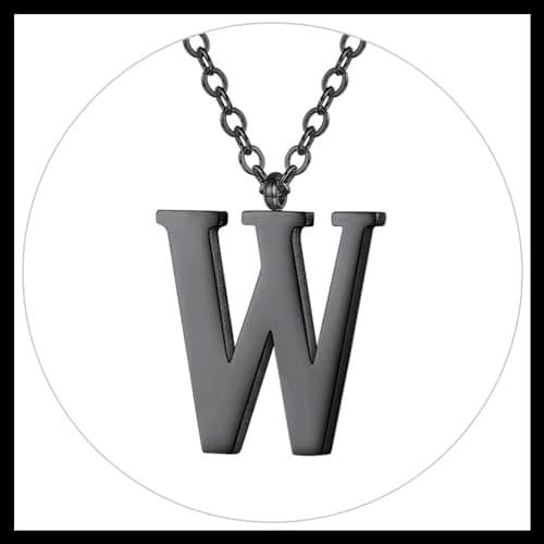 PROSTEEL Women's Trendy Gold Plated Black 316 Stainless Steel Initial Necklace, Adjustable 20-22"imentierten Mineralwass