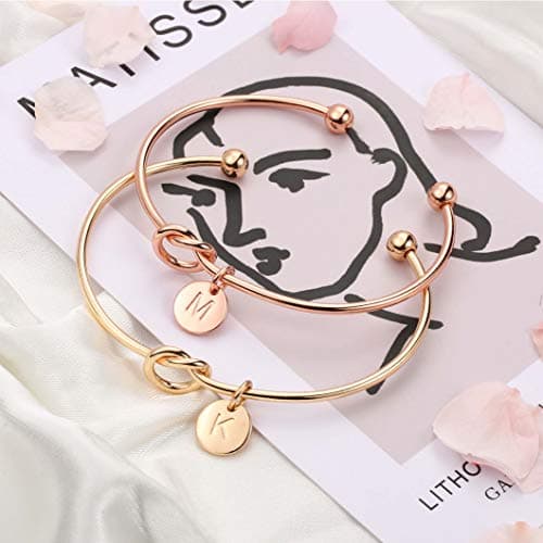 Ursteel Bridesmaids Gifts: Tie The Knot Bracelet with Initial