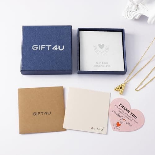 GIFT4U 18K Gold Plated Letter Necklace for Women