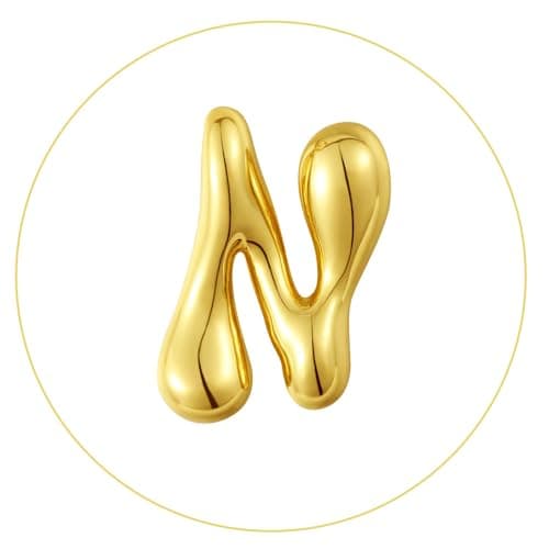 KissYan 14K Gold Plated Beaded Initial Bracelets A-Z Dainty Jewelry