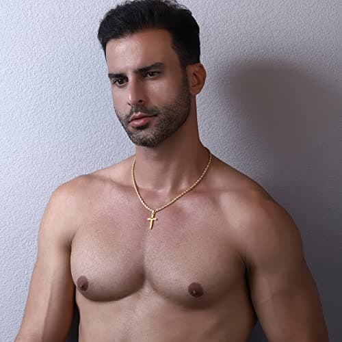 P. BLAKE Men & Boys Layered Cross Choke Necklace with Figaro Chain Jewelry