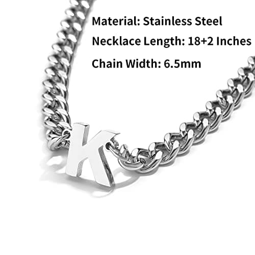 DuoDiner Graduation Gift: A-Z Cuban Chain Necklace for Him & Boys