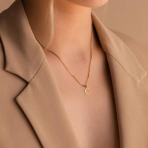 JSJOY Sterling Silver Initial Choker Necklace for WomenGifts for Teen Girls