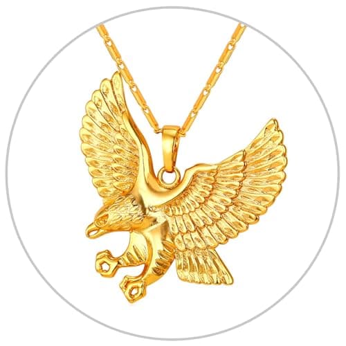 Retro Black Stainless Steel U7 Animal Pendant Necklace for Men & Women Cool Gift