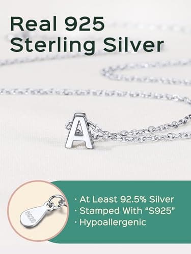 ChicSilver 925 Sterling Silver Initial Necklace for Women - Personalized Dainty Letter Jewelry with Gift Box