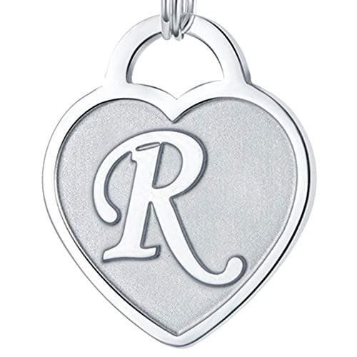 Stainless Steel Engraved Heart Initial Bracelet - Birthday Christmas Gift for Women & Teen Girls