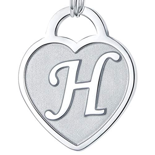 Stainless Steel Engraved Heart Initial Bracelet - Birthday Christmas Gift for Women & Teen Girls