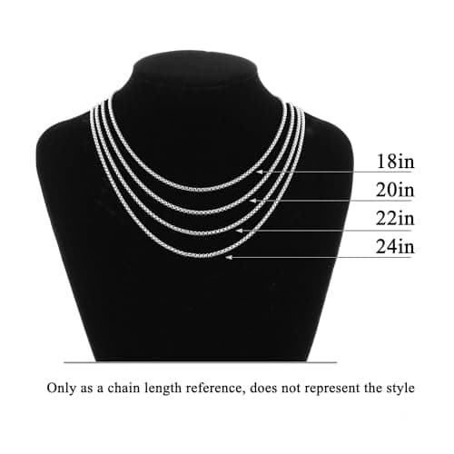 Txdvbls Men's Silver Stainless Steel Cross Pendant Necklace 18/20/22/24in