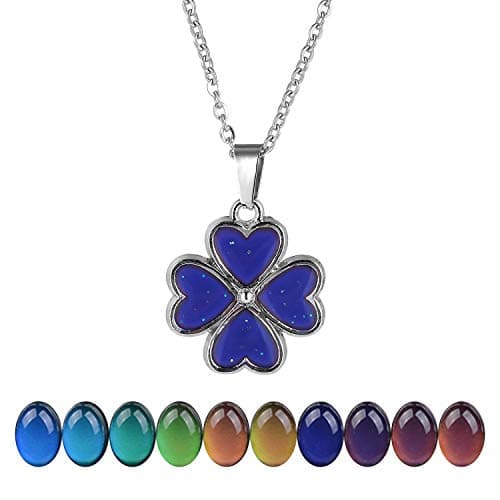 FM42 Temperature Sensing Color-Changing Pendant Necklace with Stainless Steel Chain