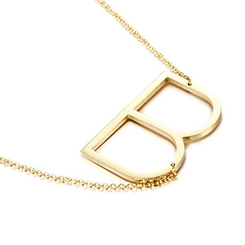 Big Letter Stainless Steel Initial Pendant Jewelry for Women Best Friends Gifts