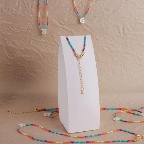 Agriajun Boho Personalized Heart Star Choker Necklaces for Women Seed Beads Jewelry Gift