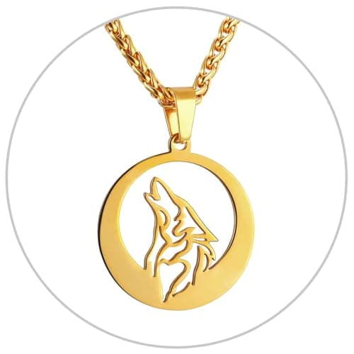 Retro Black Stainless Steel U7 Animal Pendant Necklace for Men & Women Cool Gift