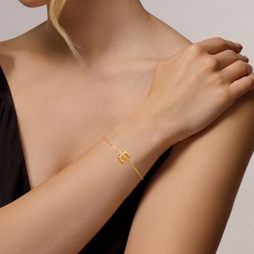 Gold Plated Balloon Letter Necklace A-Z for Women