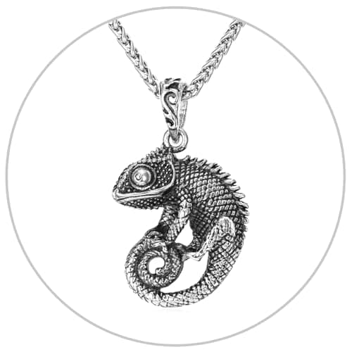 Retro Black Stainless Steel U7 Animal Pendant Necklace for Men & Women Cool Gift