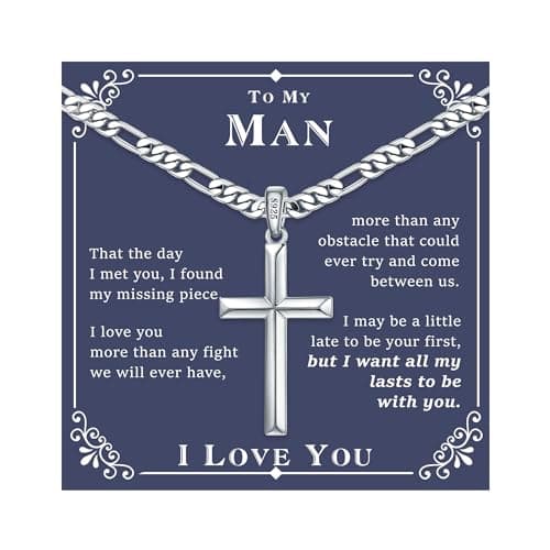 Ursteel S925 Sterling Silver Cross Necklace for Men and Women