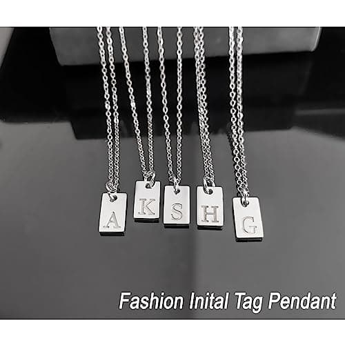 Trendy Silver Initial Pendant Necklace for Women
