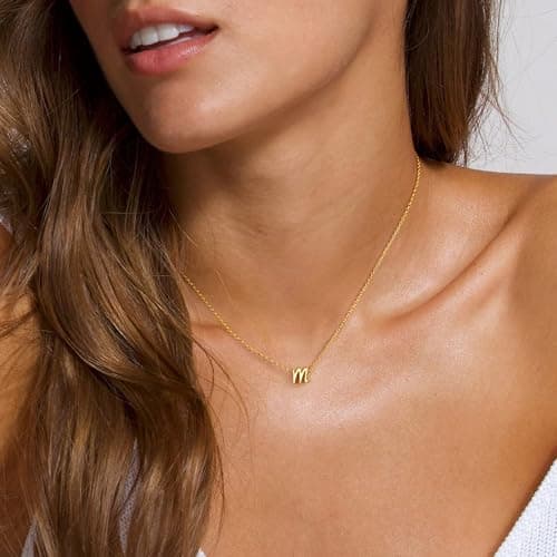 Trendy 14k Gold Plated Initial Cross Necklace Gifts for Her