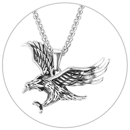 Retro Black Stainless Steel U7 Animal Pendant Necklace for Men & Women Cool Gift