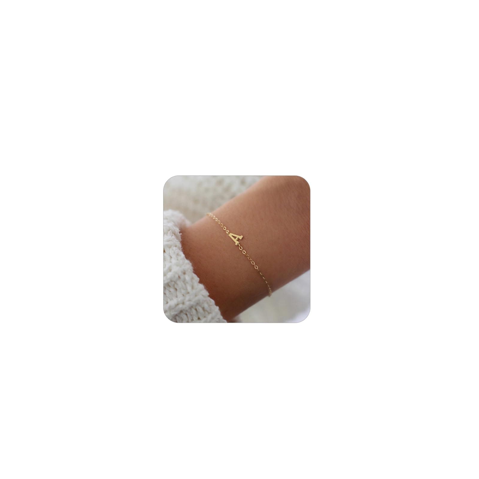 Trendy 18K Gold Plated Initial Charm Bracelet for Women