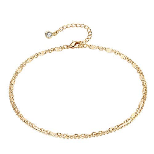 MEVECCO Gold Plated Dainty Anklet for Women Boho Beach Jewelry