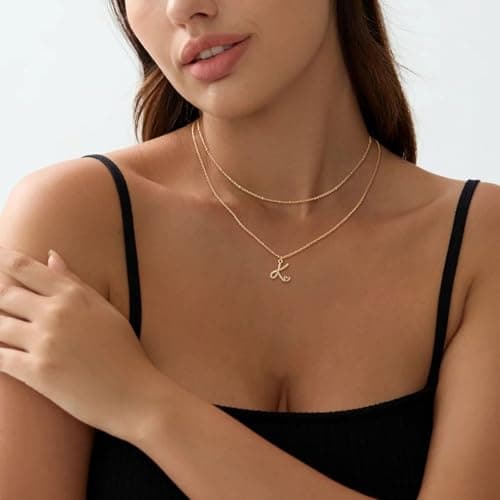 Bellino Mothers Day Gold/Silver Initial Heart Pendant Necklace for Women