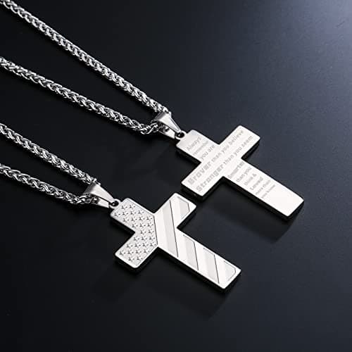 DuoDiner Graduation Gift: 18+2 Inch Stainless Steel American Flag Pendant Necklace for Men & Boys