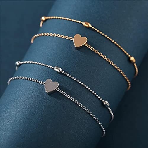 CAROVO 14K Gold Plated/Silver Plated Evil Eye Anklets for Women