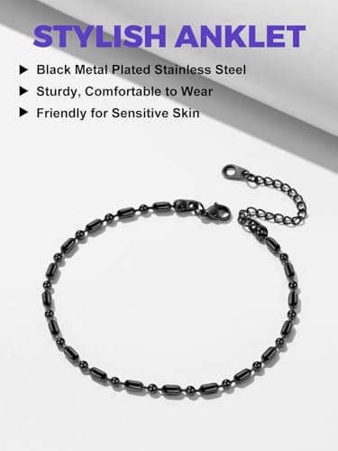 Richsteel Women's Anklets: Cuban, Figaro, and Spiga Chains in Stainless Steel and 18K Gold Plating