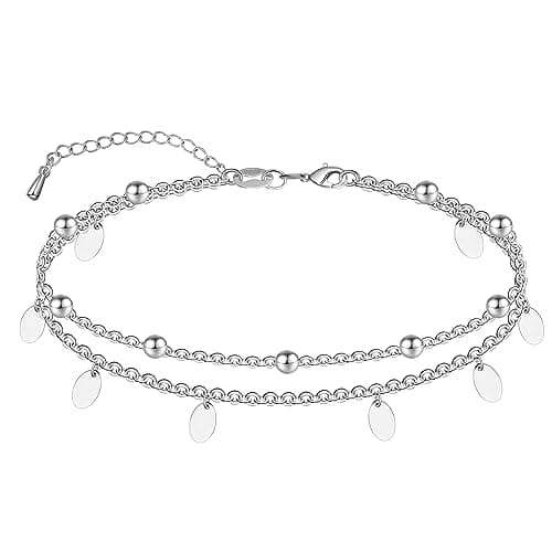 Chic 925 Sterling Silver Multilayered Anklet for Women Satellite, Star Jewelry
