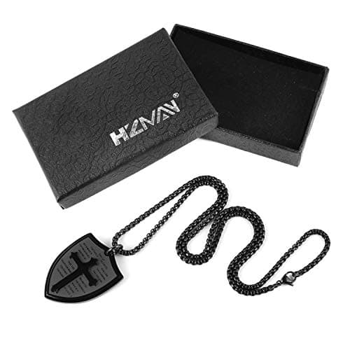 HZMAN Shield of Faith Cross Pendant Necklace