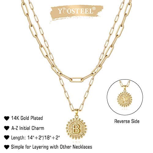 Yoosteel Gold Initial Necklaces for Women