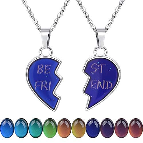 FM42 Temperature Sensing Color-Changing Pendant Necklace with Stainless Steel Chain