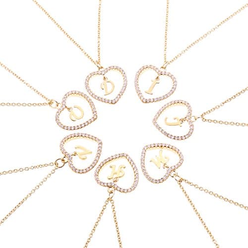 Wishoney A-Z Letter Pendant Women's Initial Necklace Jewelry