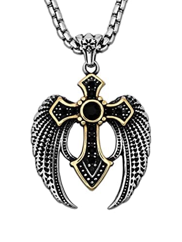 HAQUIL Stainless Steel Cross Necklace, Box Chain, Gifts for Him and Her