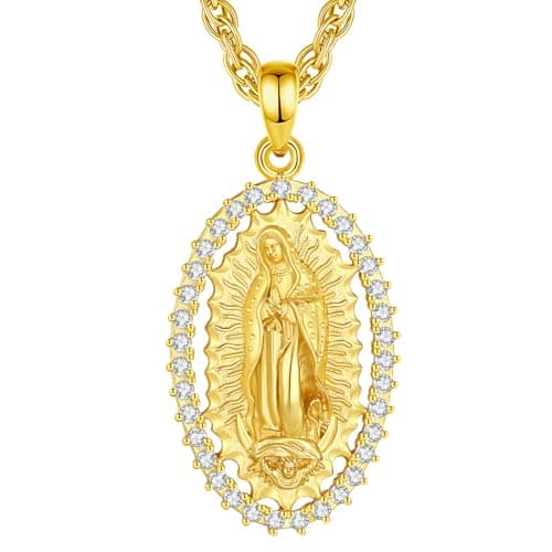 EUDORA 925 Sterling Silver Crucifix Pendant Necklace with Bible Verse Amulet