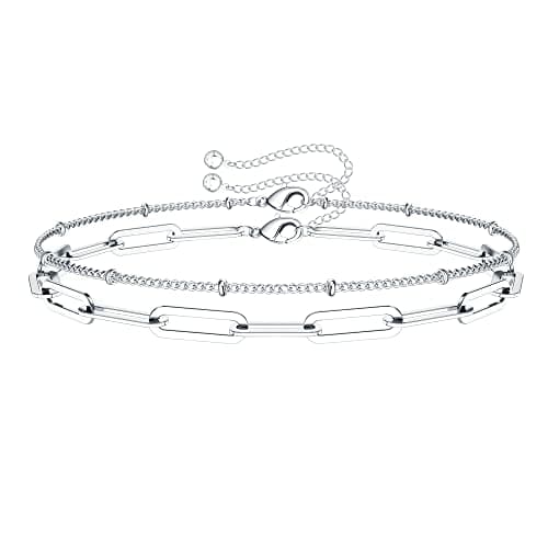 Turandoss Women's 14K Gold Plated Evil Eye Layered Bracelet