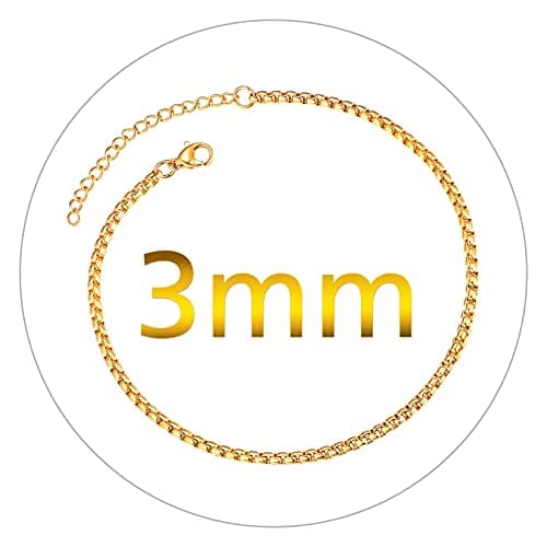 ChainsPro 18K Gold Plated Resizable Anklet Chain - Gift Box Included