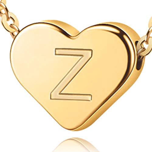 14K Gold Plated Heart Pendant Letter Necklace - Mum's Mothers Day Gift